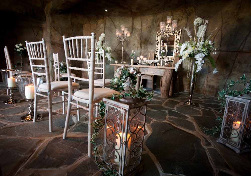 Elopement wedding in a cave